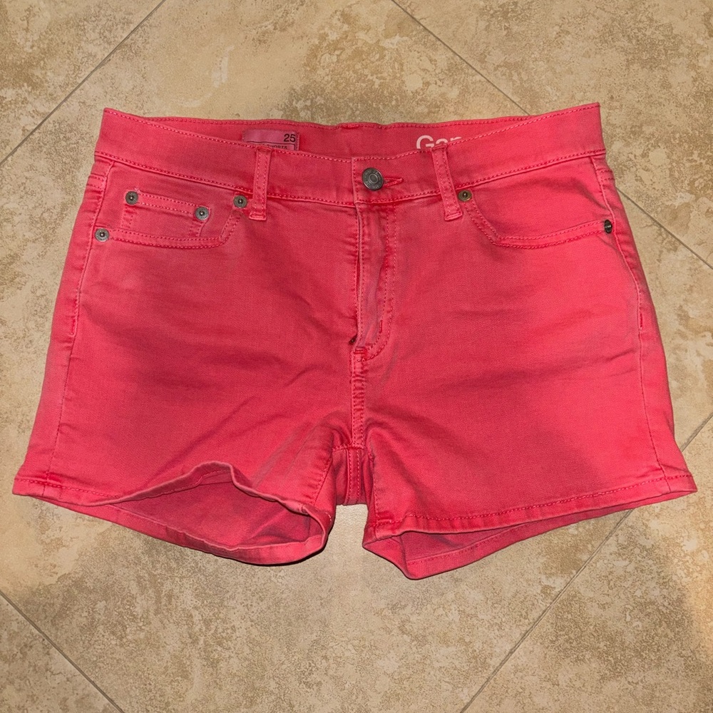 GAP Coral-pink Slim Short Shorts Size 25